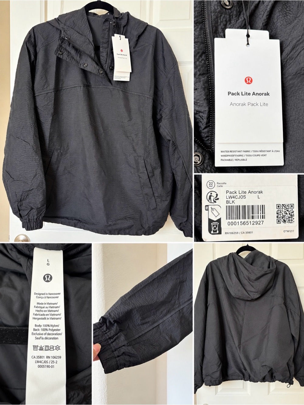 NWT lululemon Pack Lite Anorak